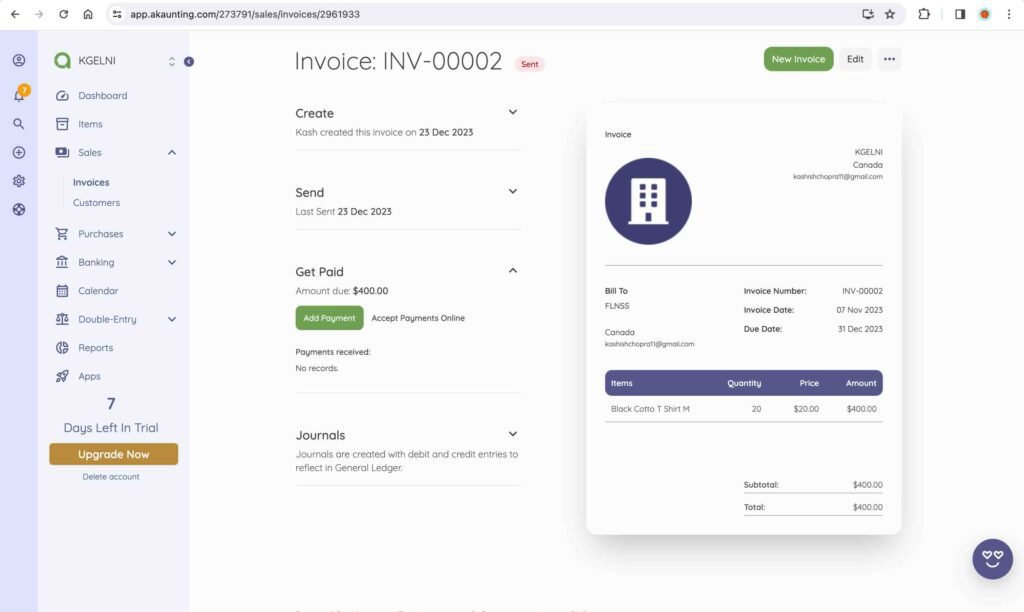 Akaunting Screenshot.