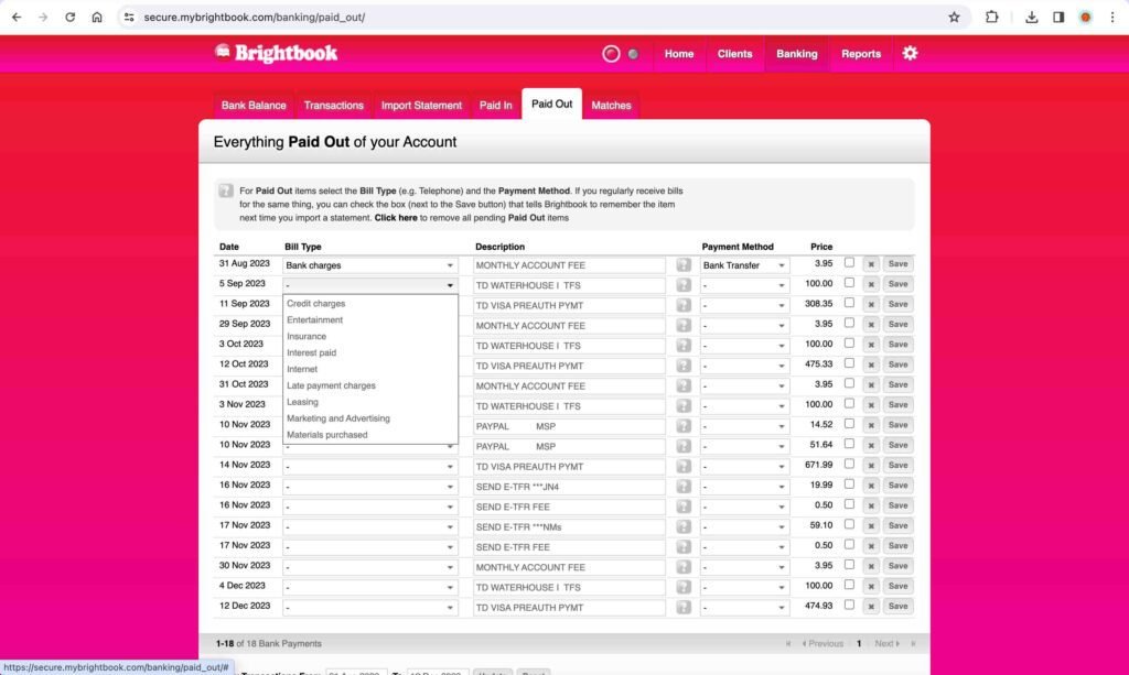 BrightBook Screenshot.